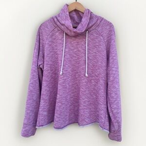 GAP Marled Knit Sweatshirt Funnel Cowl Neck Pink Size XL